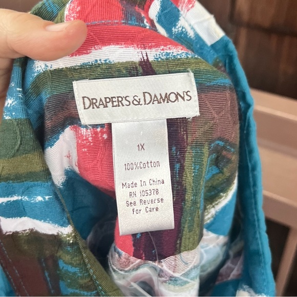 π΅ Drapers & Damons jean jacket colorful color block art like new 1X - Picture 9 of 11